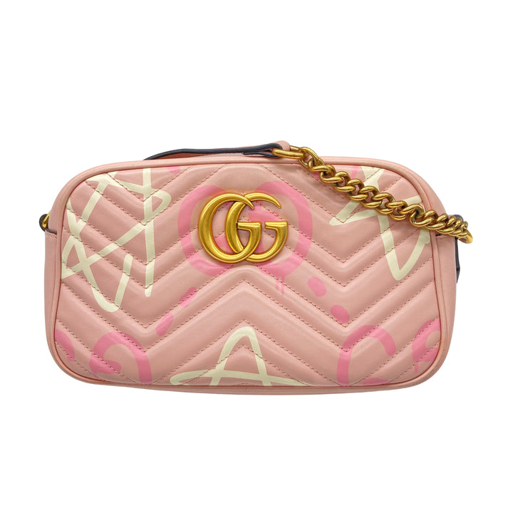 Gucci Matelasse Calfskin Matelasse GG Marmont Chain Pink GG350