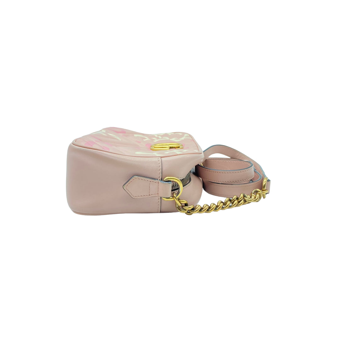 Gucci Matelasse Calfskin Matelasse GG Marmont Chain Pink GG350