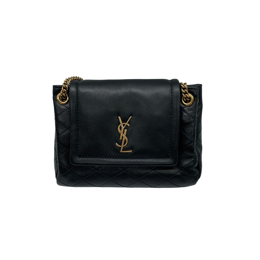 Saint Laurent Lambskin Quilted Monogram Nolita Black Mini SL86