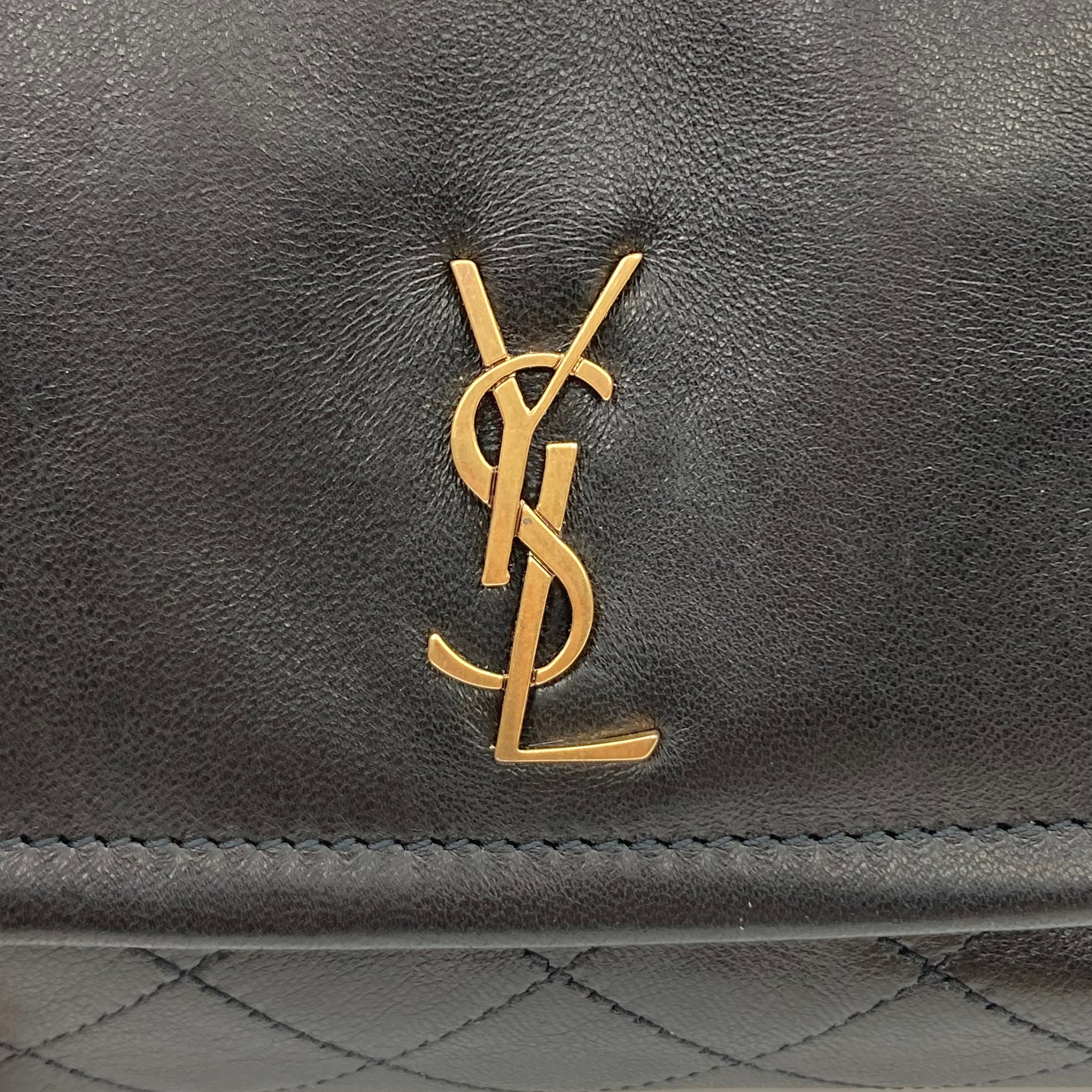 Saint Laurent Lambskin Quilted Monogram Nolita Black Mini SL86