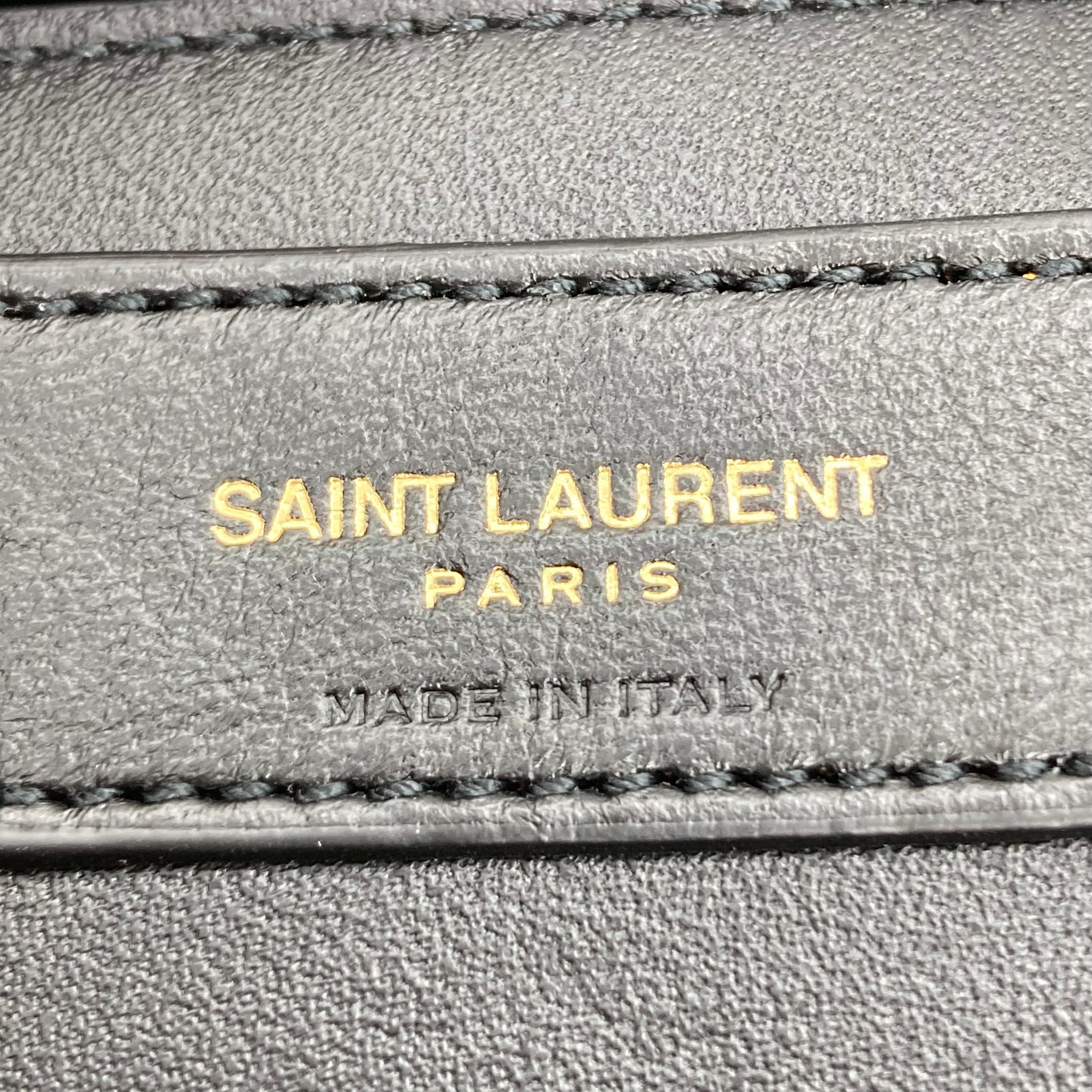 Saint Laurent Lambskin Quilted Monogram Nolita Black Mini SL86