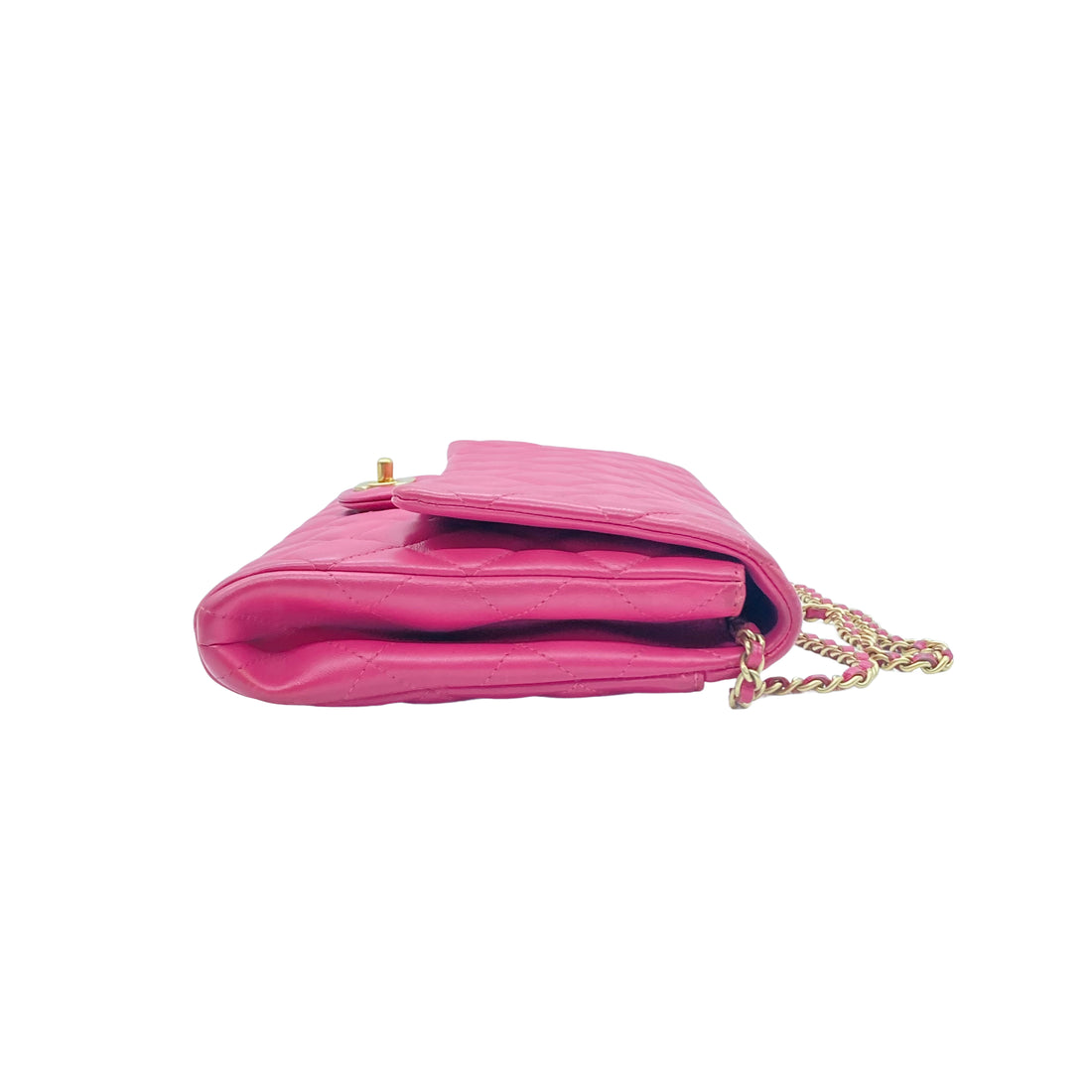 Chanel Classic Lambskin Quilted Clutch Baby Rose