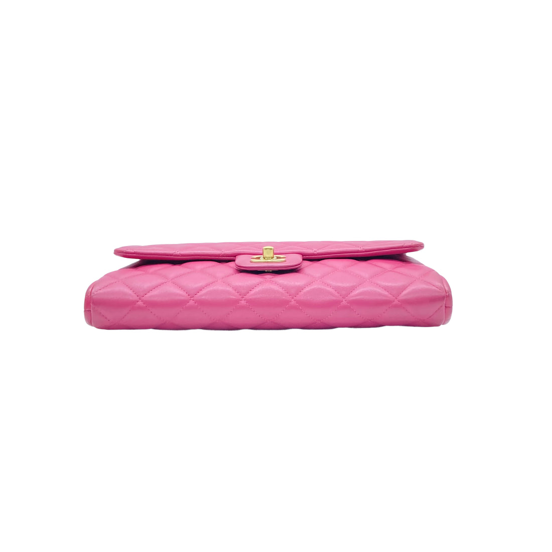 Chanel Classic Lambskin Quilted Clutch Baby Rose