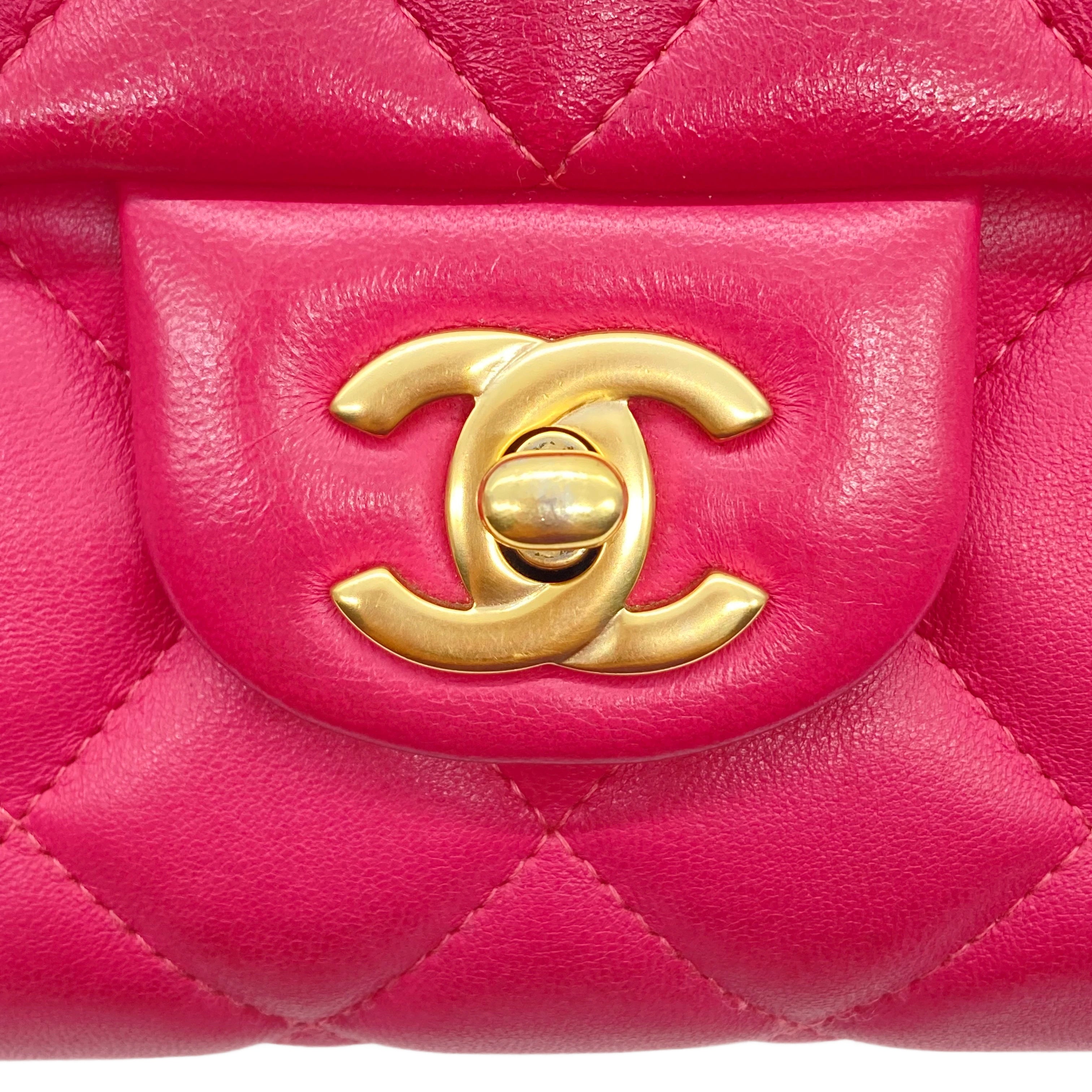 Chanel Classic Lambskin Quilted Clutch Baby Rose