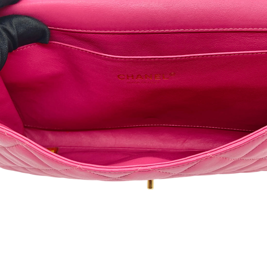 Chanel Classic Lambskin Quilted Clutch Baby Rose
