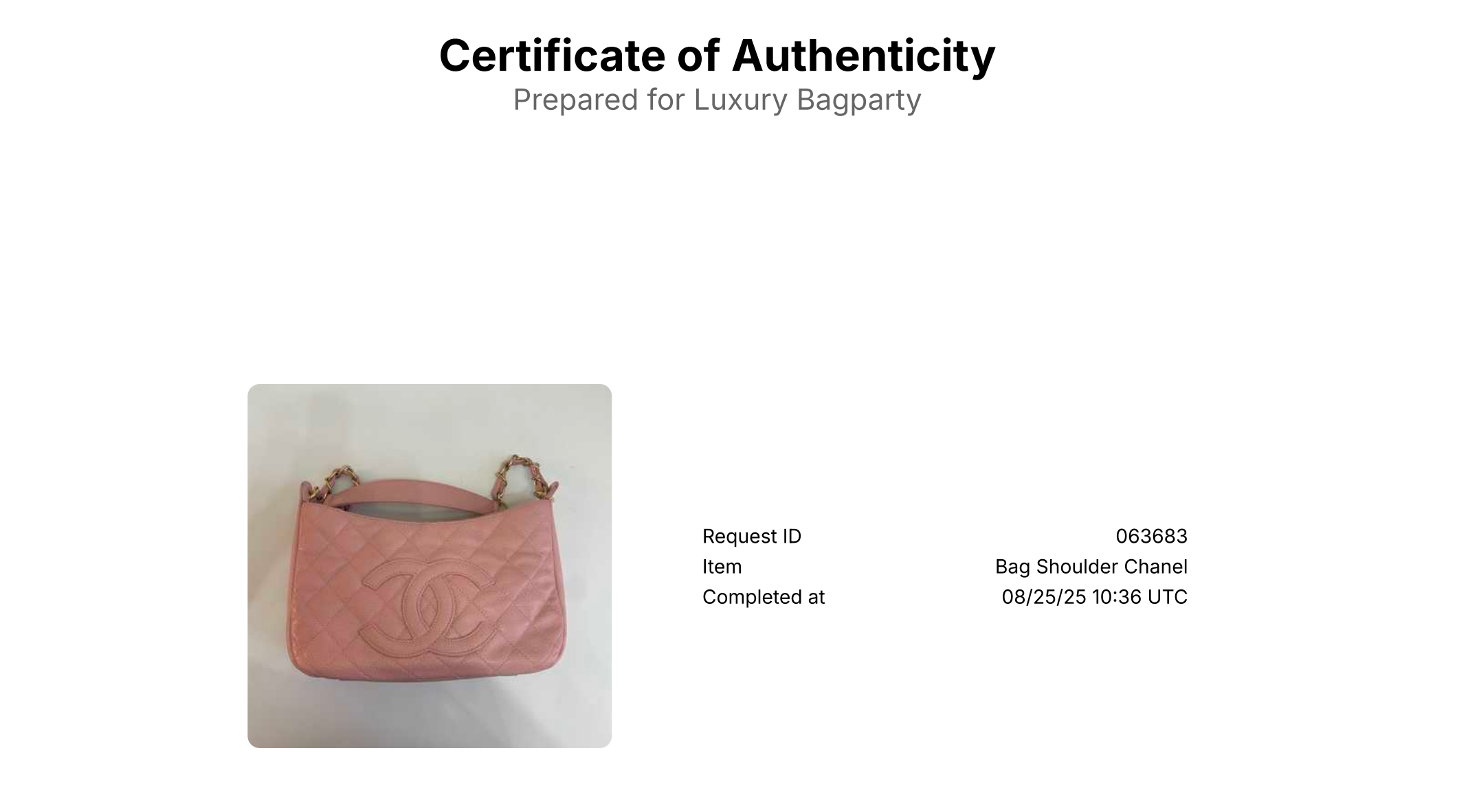 Chanel Caviar Quilted Timeless CC Shoulder Bag Pink (72***80) CC403