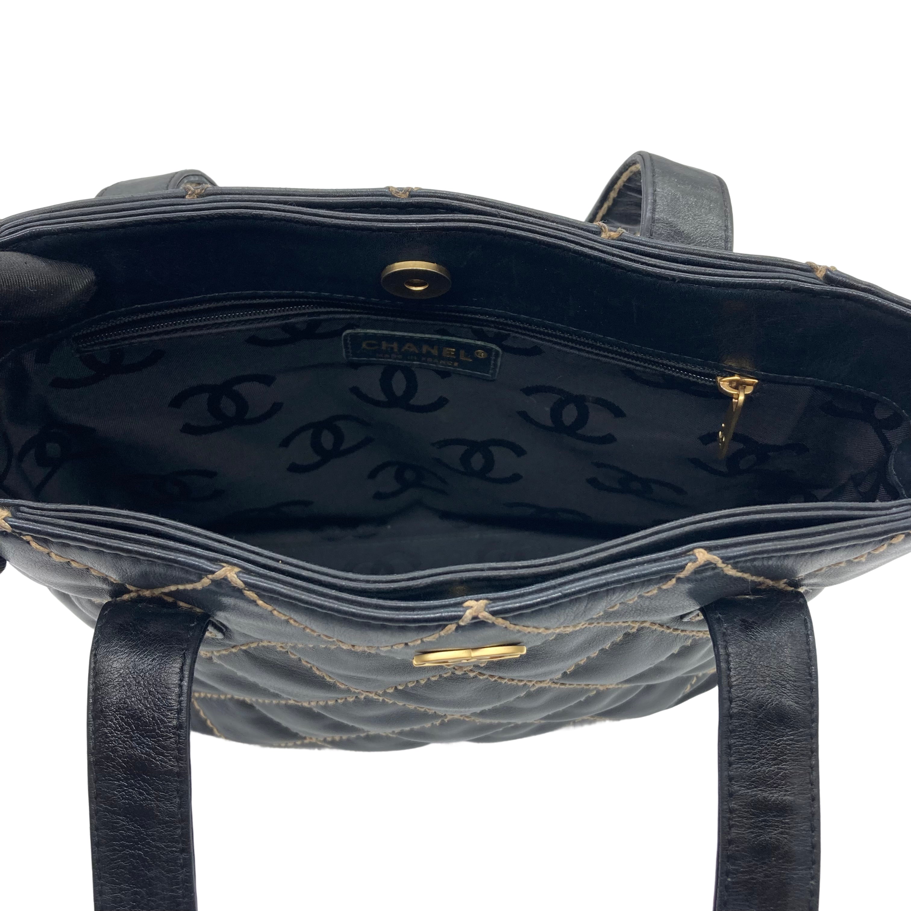Chanel Wild Stitch Handbag Black SHW (82***81)CC441