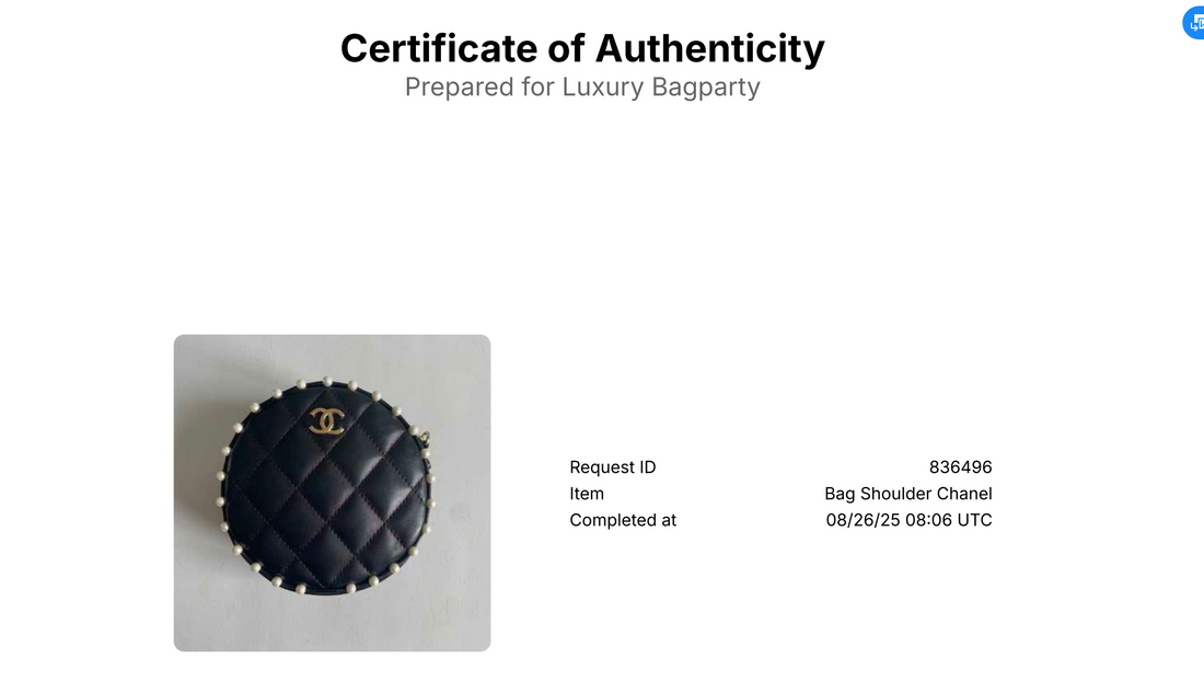 Chanel Quilted Lambskin Pearl Round Bag Black LV404