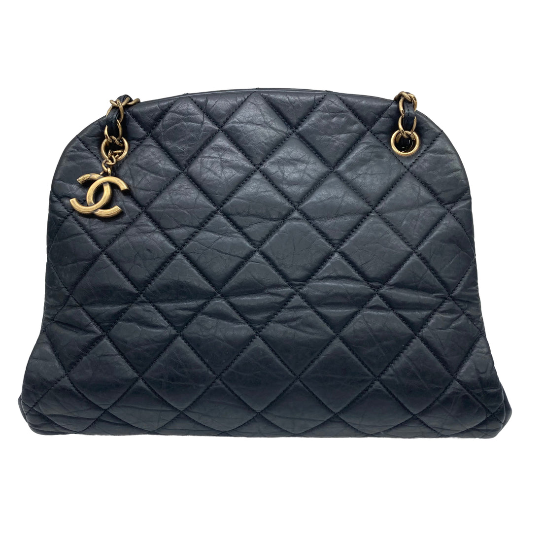 Chanel Crumpled Calfskin Tote Bag Black GHW Shell ( 16***92) CC442