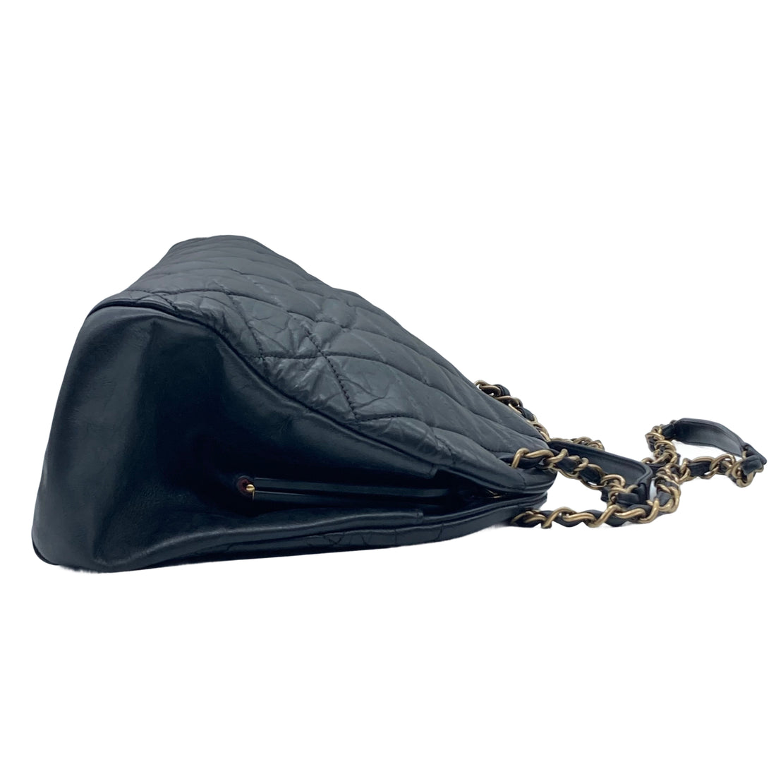 Chanel Crumpled Calfskin Tote Bag Black GHW Shell ( 16***92) CC442