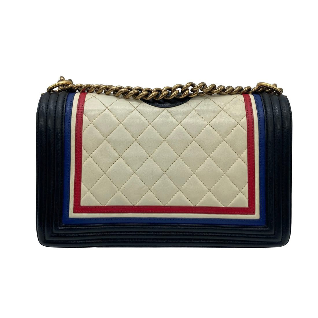 Chanel Quilted Calfskin Crest Embellished Boy Multicolor (21***51)CC409