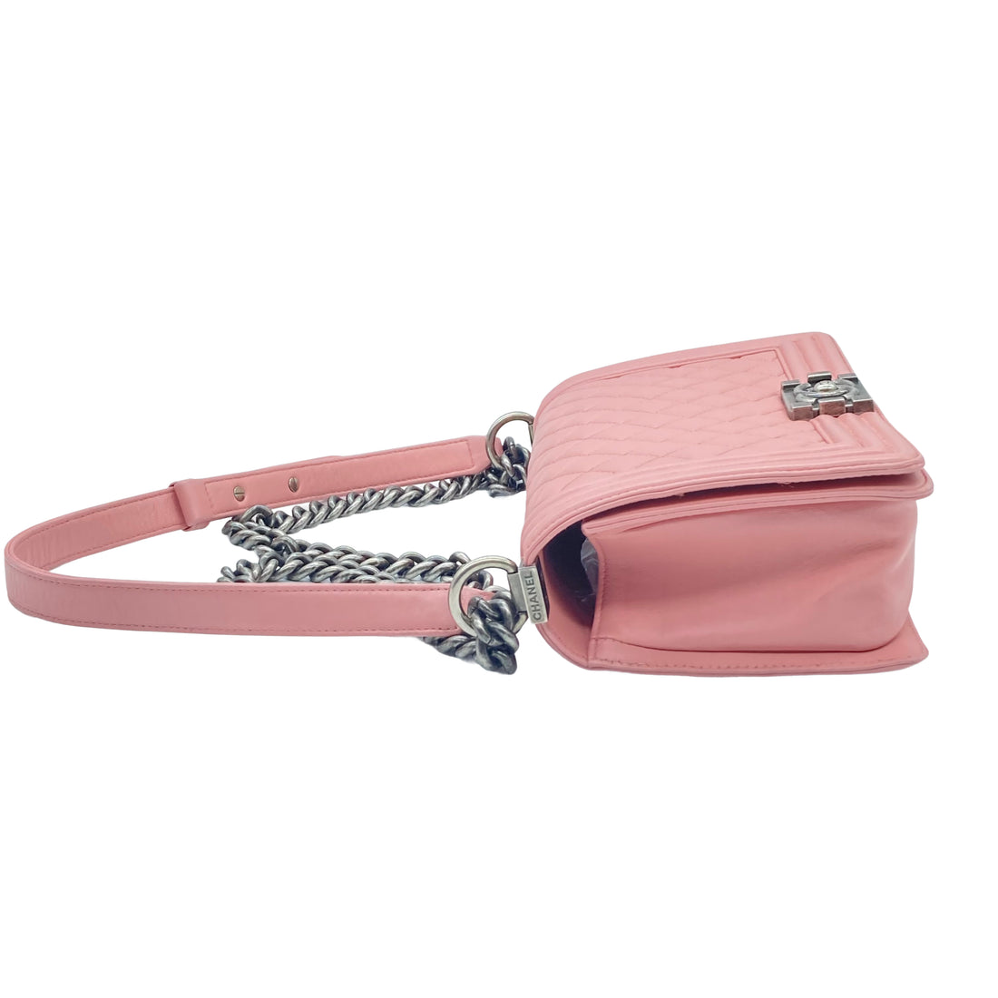 Chanel Quilted Lambskin Medium Flap Boy Pink（20***49）CC475