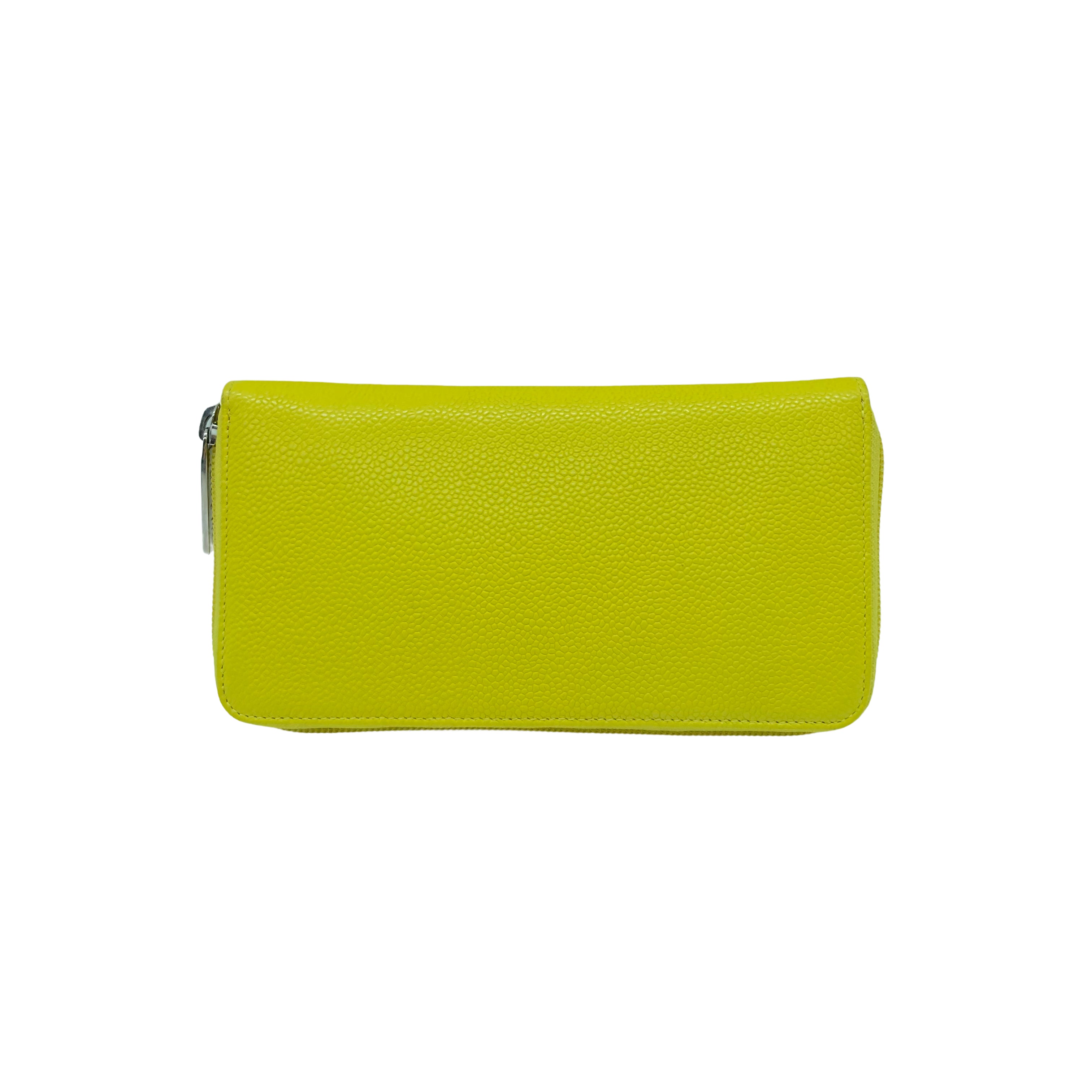 Chanel Caviar Leather CC Zip Long Wallet Yellow(19***71) CC486