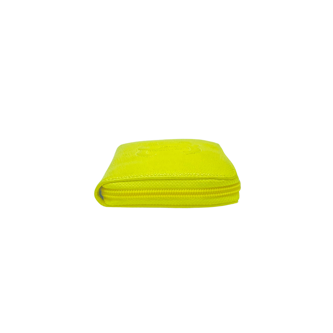 Chanel Caviar Leather CC Zip Long Wallet Yellow(19***71) CC486