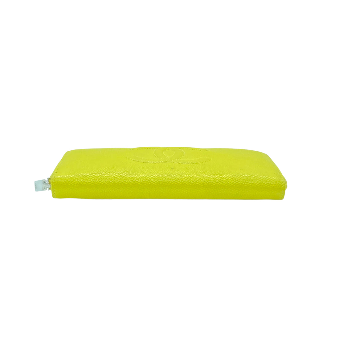 Chanel Caviar Leather CC Zip Long Wallet Yellow(19***71) CC486