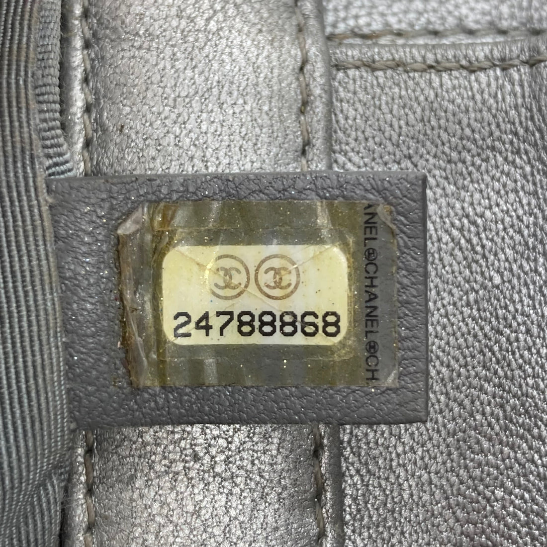 Chanel Chevron Mademoiselle Vintage Flap Shoulder Bag Silver (24***68) CC495