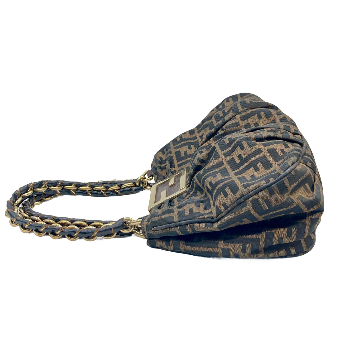 Fendi Mia Canvas Tote Bag with Chain FF41