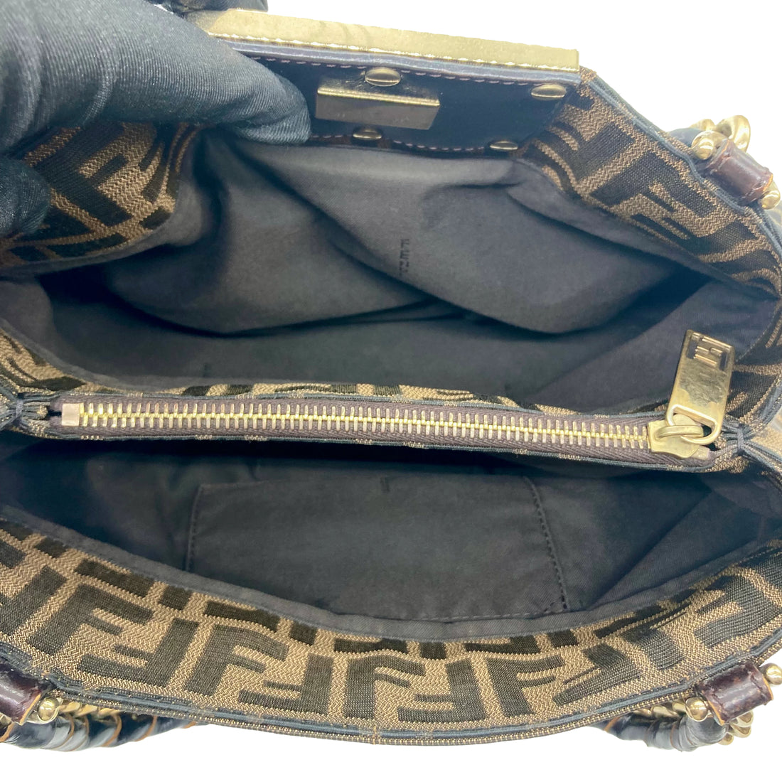 Fendi Mia Canvas Tote Bag with Chain FF41