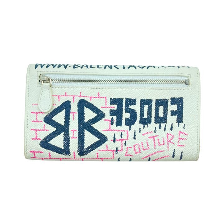 Balenciaga Multicolor Graffiti BB Leather Wallet On Chain BB24