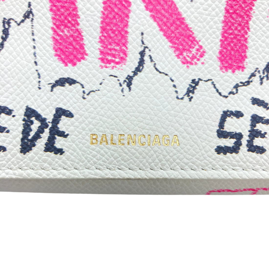 Balenciaga Multicolor Graffiti BB Leather Wallet On Chain BB24