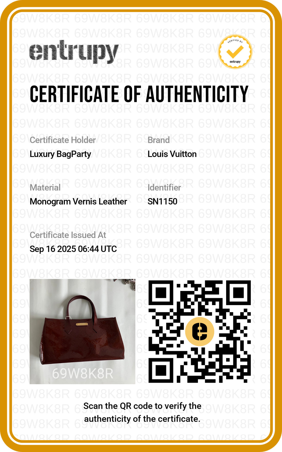 Louis Vuitton Wilshire Patent PM Monogram Hand Bag Red LV1044