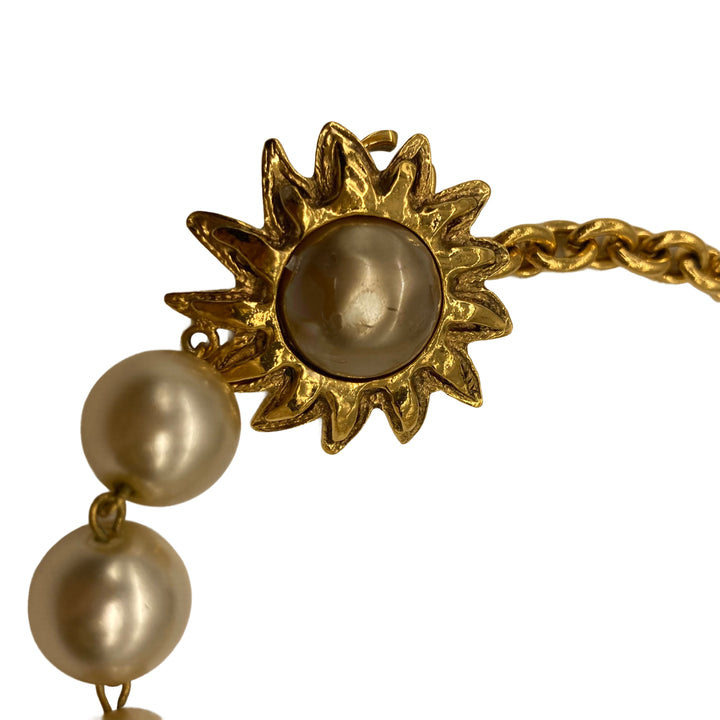 Chanel Faux Pearl Gold Toned Necklace