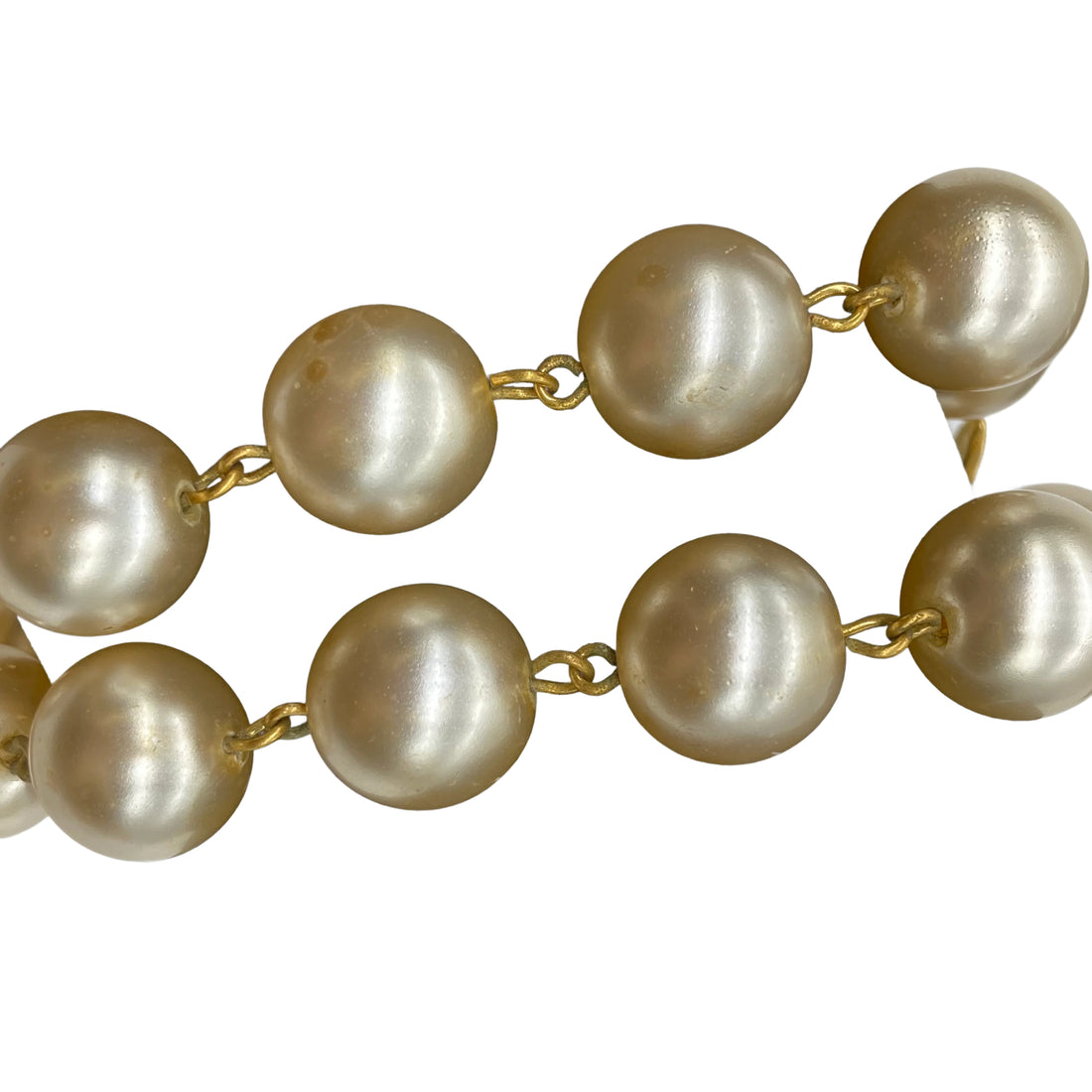 Chanel Faux Pearl Gold Toned Necklace