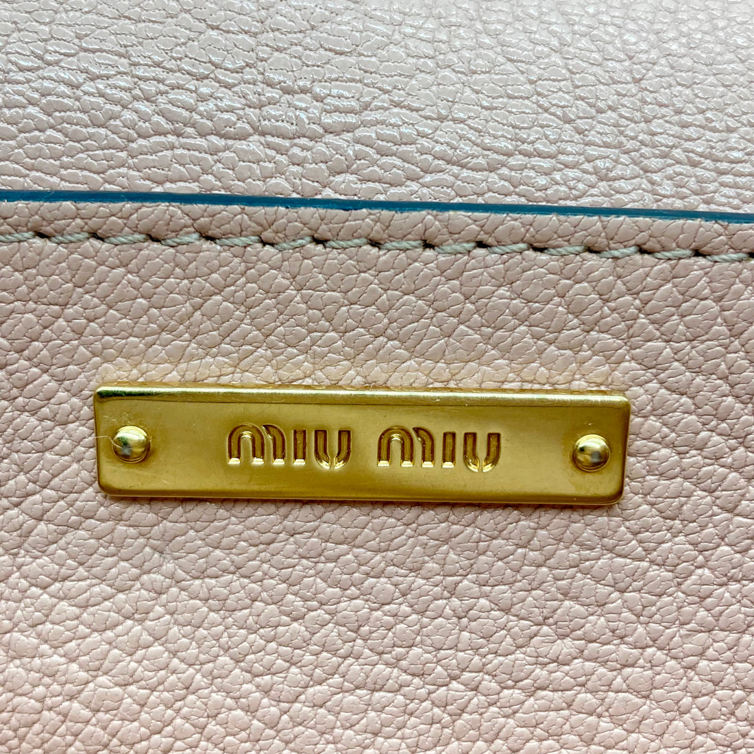 Miu Miu Peach Leather Crystal Buckle Flap Shoulder Bag MM11