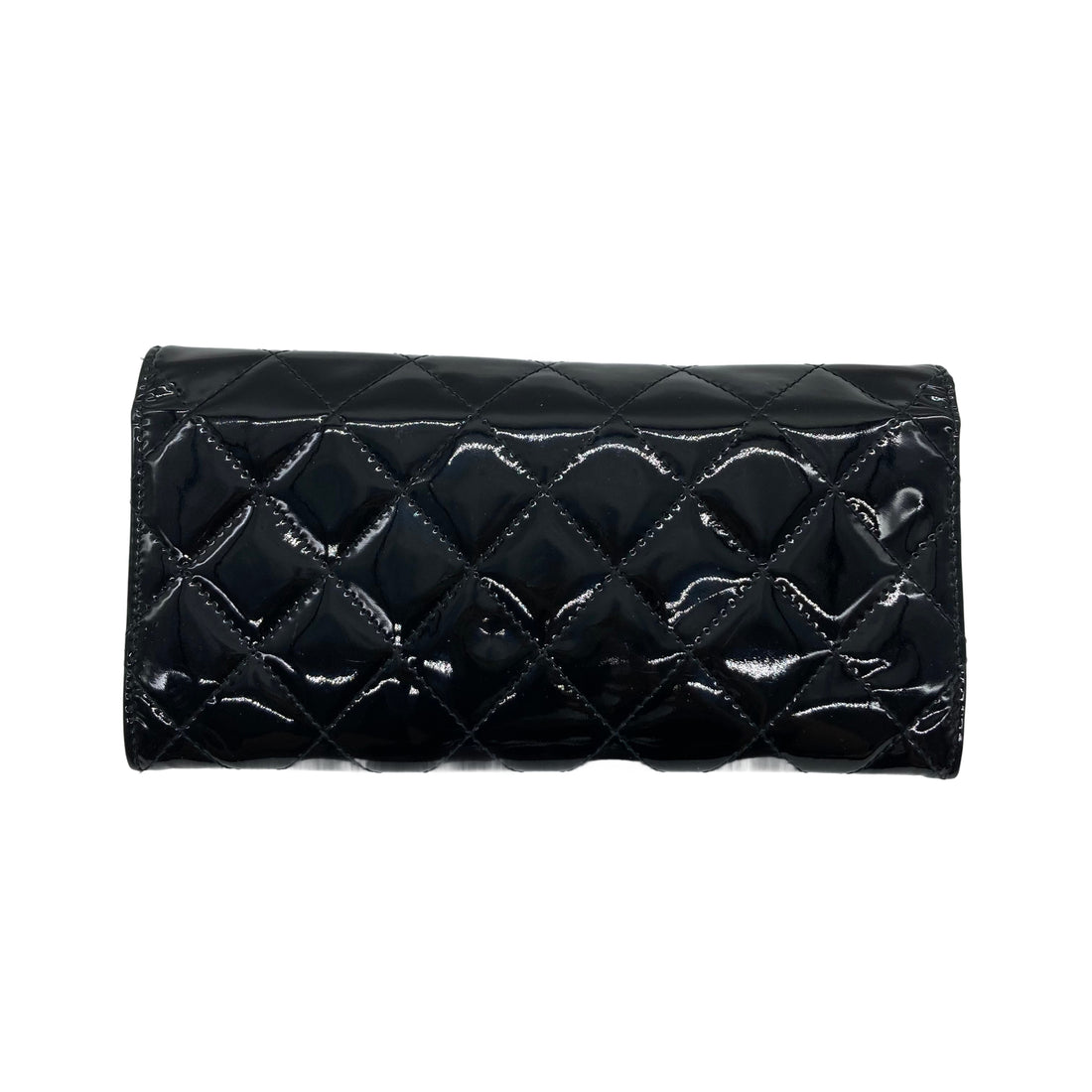 Chanel Patent Quilted Large Brilliant Flap Wallet Black CC510