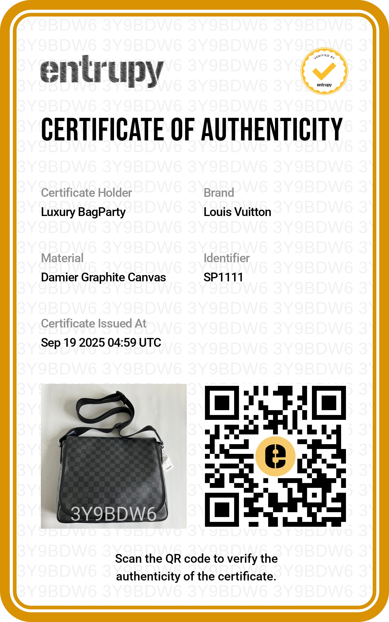 Louis Vuitton Damier Graphite Daniel Messenger Bag SP1111 LV1062