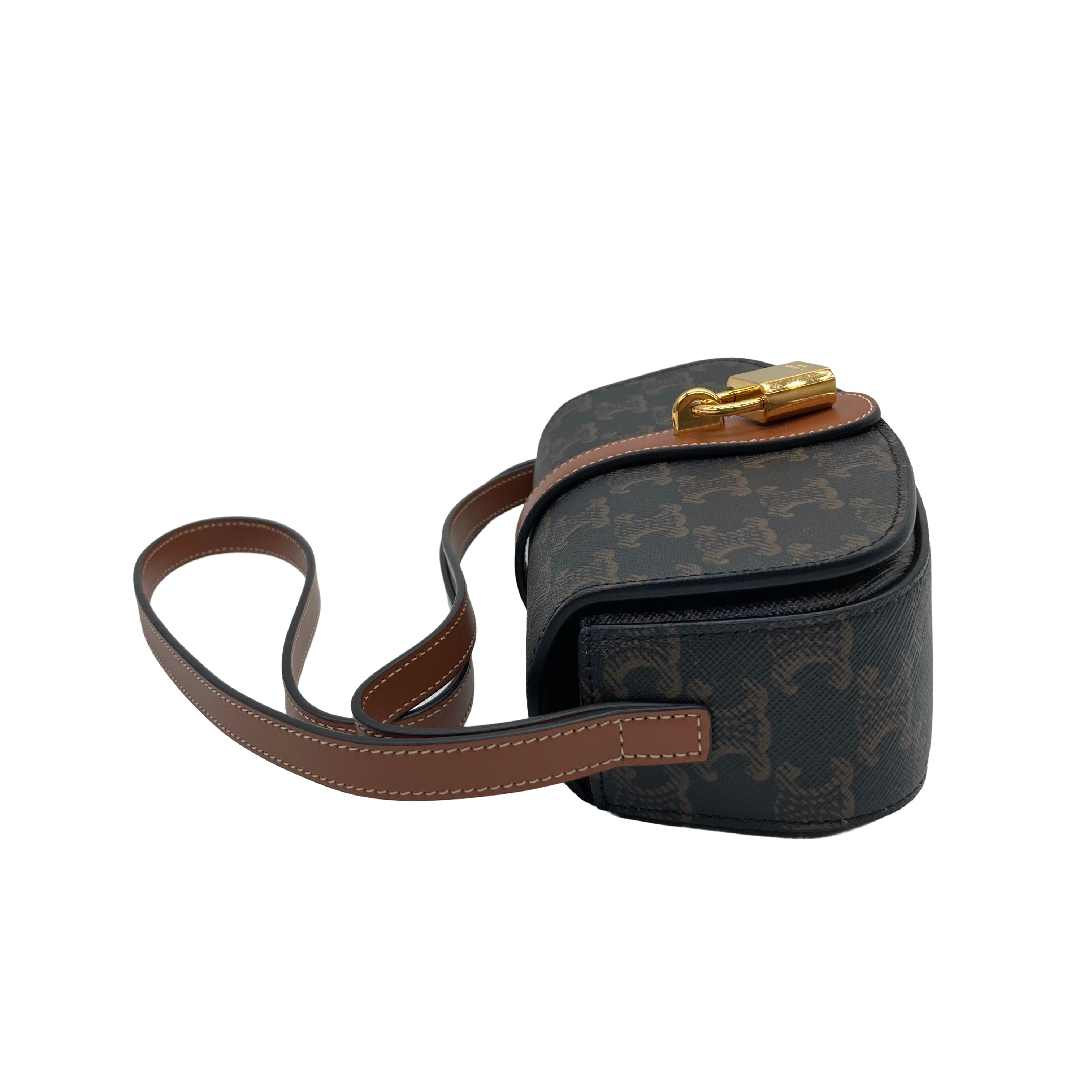 Celine Triomphe Calfskin Tabou Clutch Shoulder Bag CE84