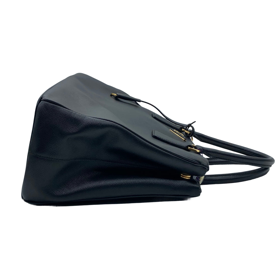 Prada Saffiano Lux Leather Medium Double Zip Tote Black PR120