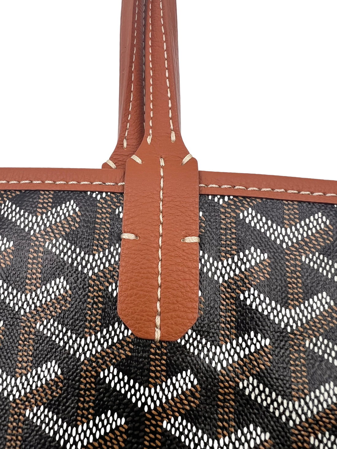 Goyard Goyardine Saint Louis Black Brown Shoulder Tote Bag & Pouch GR17