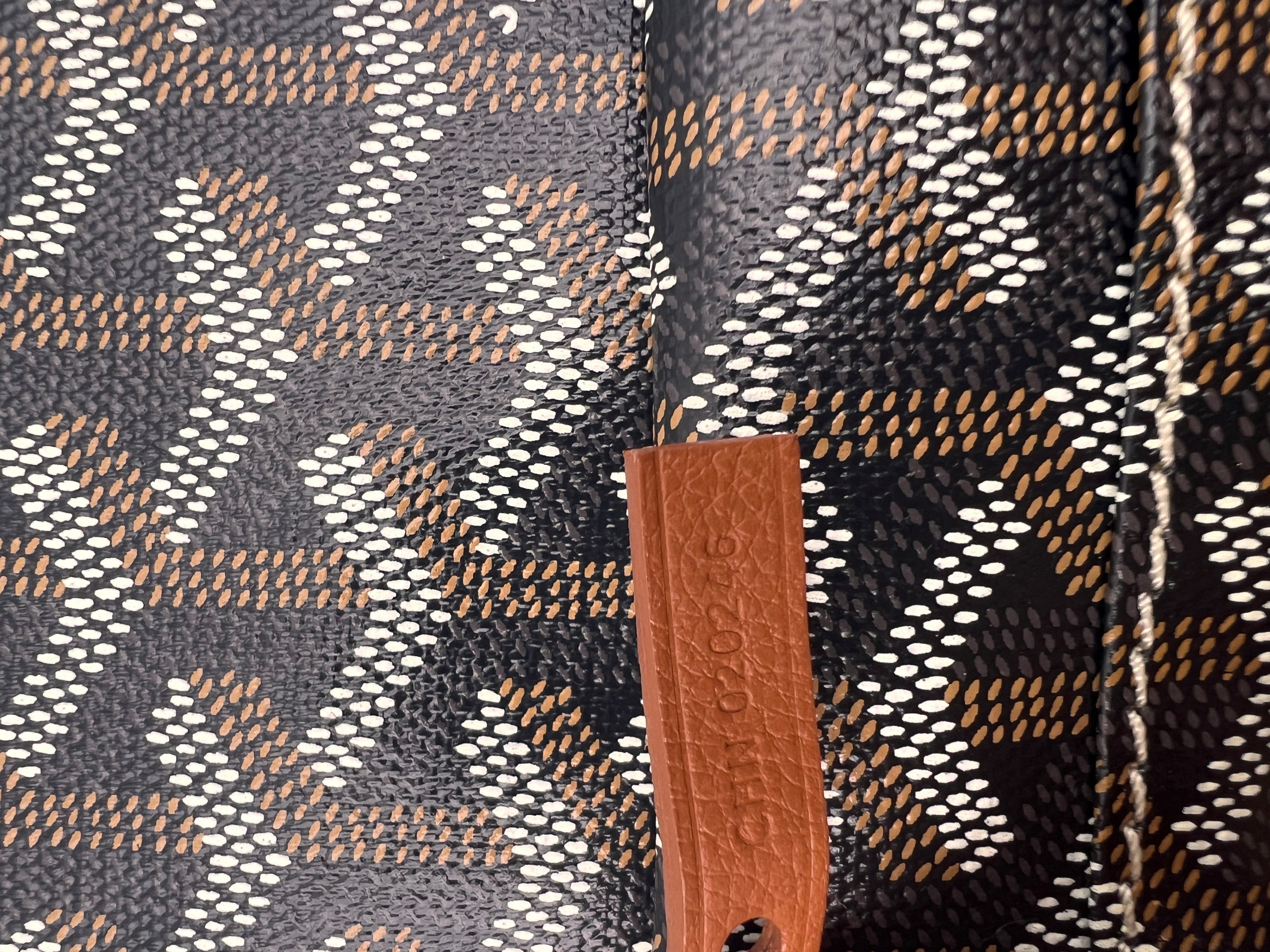 Goyard Goyardine Saint Louis Black Brown Shoulder Tote Bag & Pouch GR17