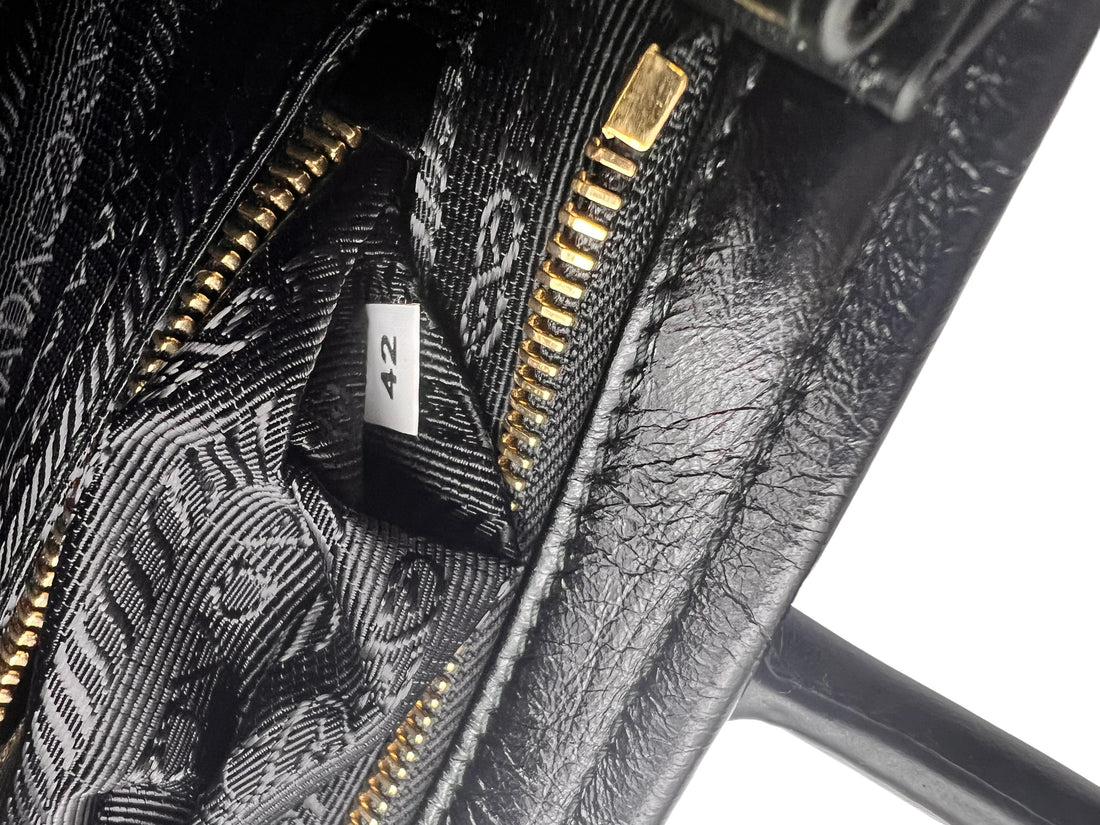 Prada Bonnie Mini Leather Hobo Black PR121