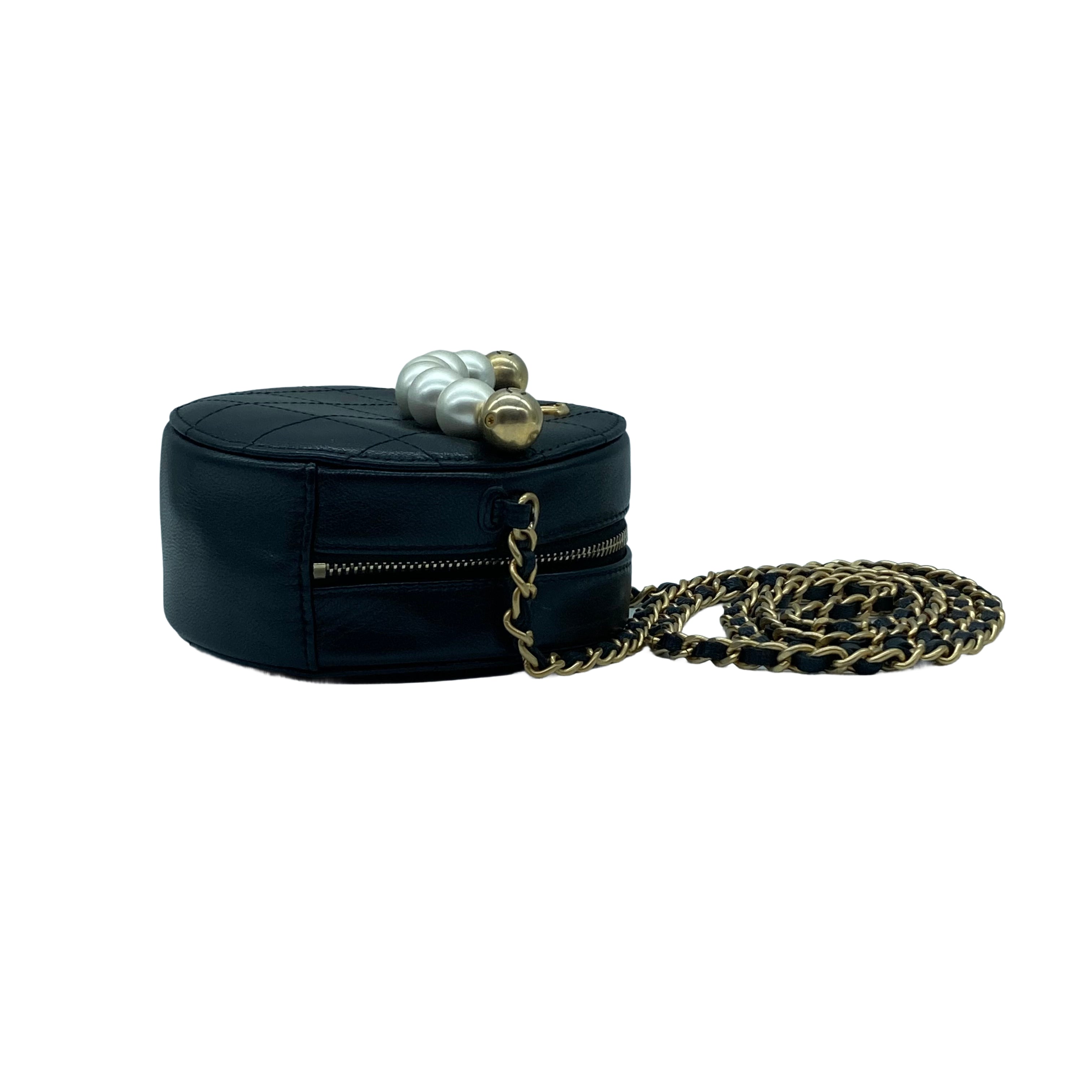 Chanel Pearl Mini Round Bag Black (29***54) CC588