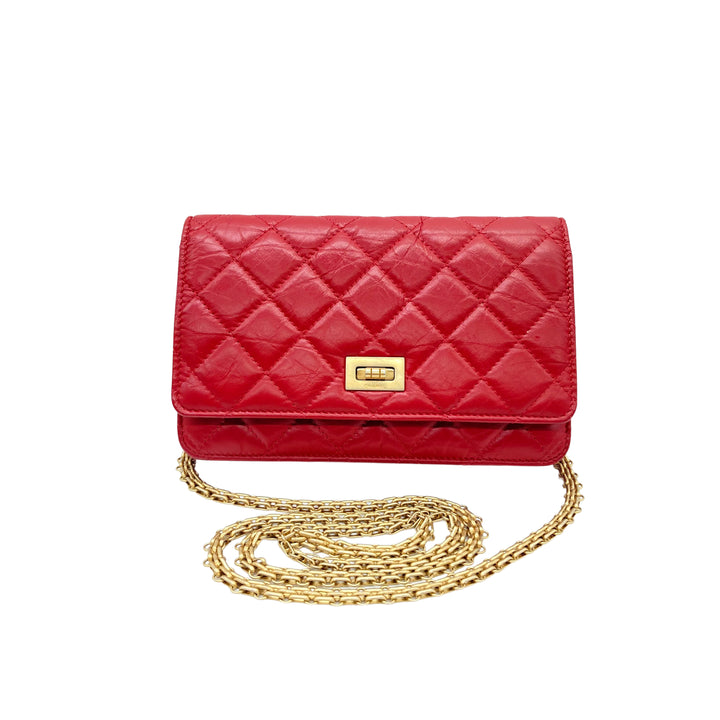 Chanel Quilted 2.55 Calfskin Crossbody Bag Red (26***49) CC555