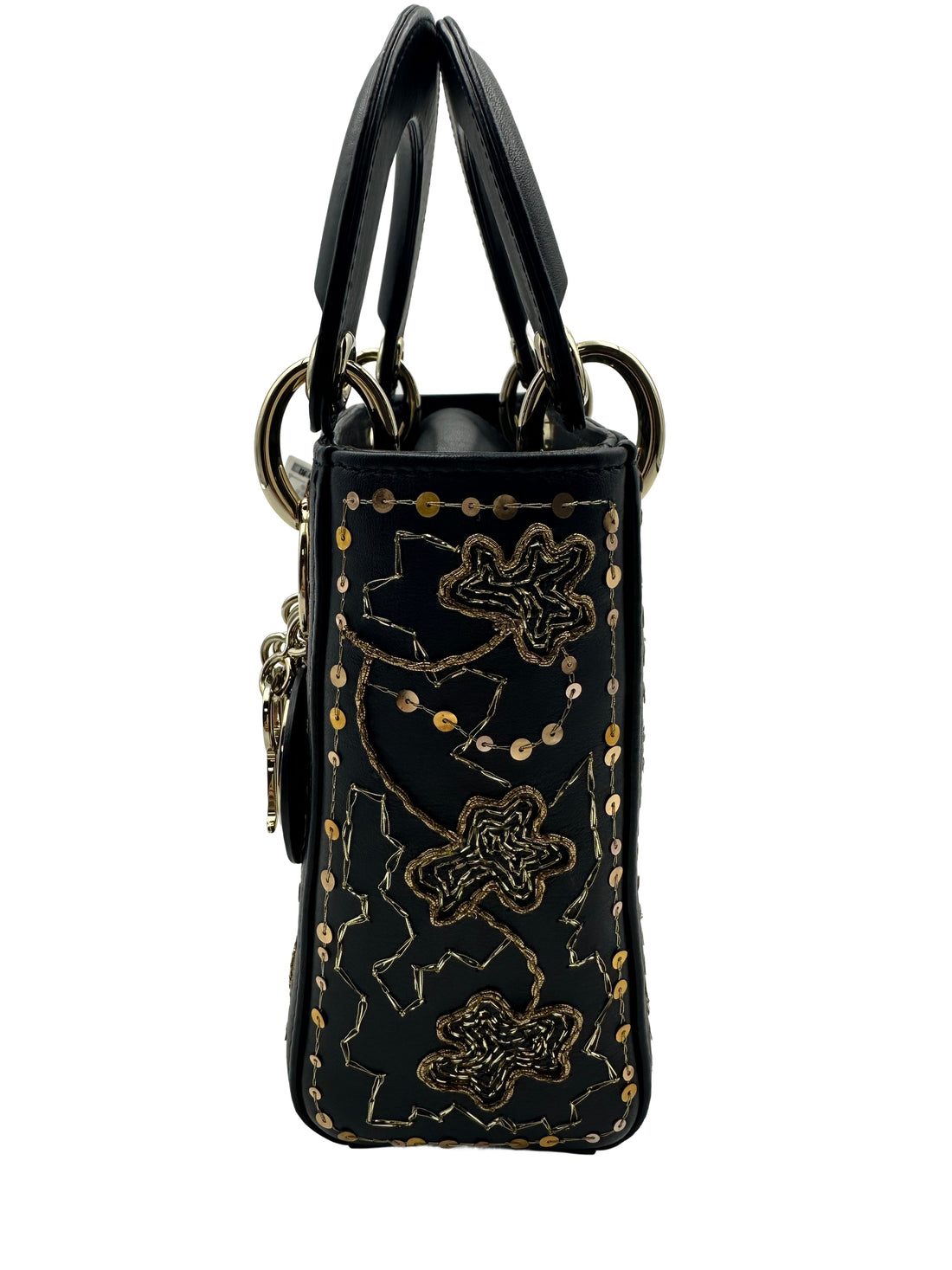 Christian Dior Limited Edition Embrodered Mini Lady Gold/Black DR232