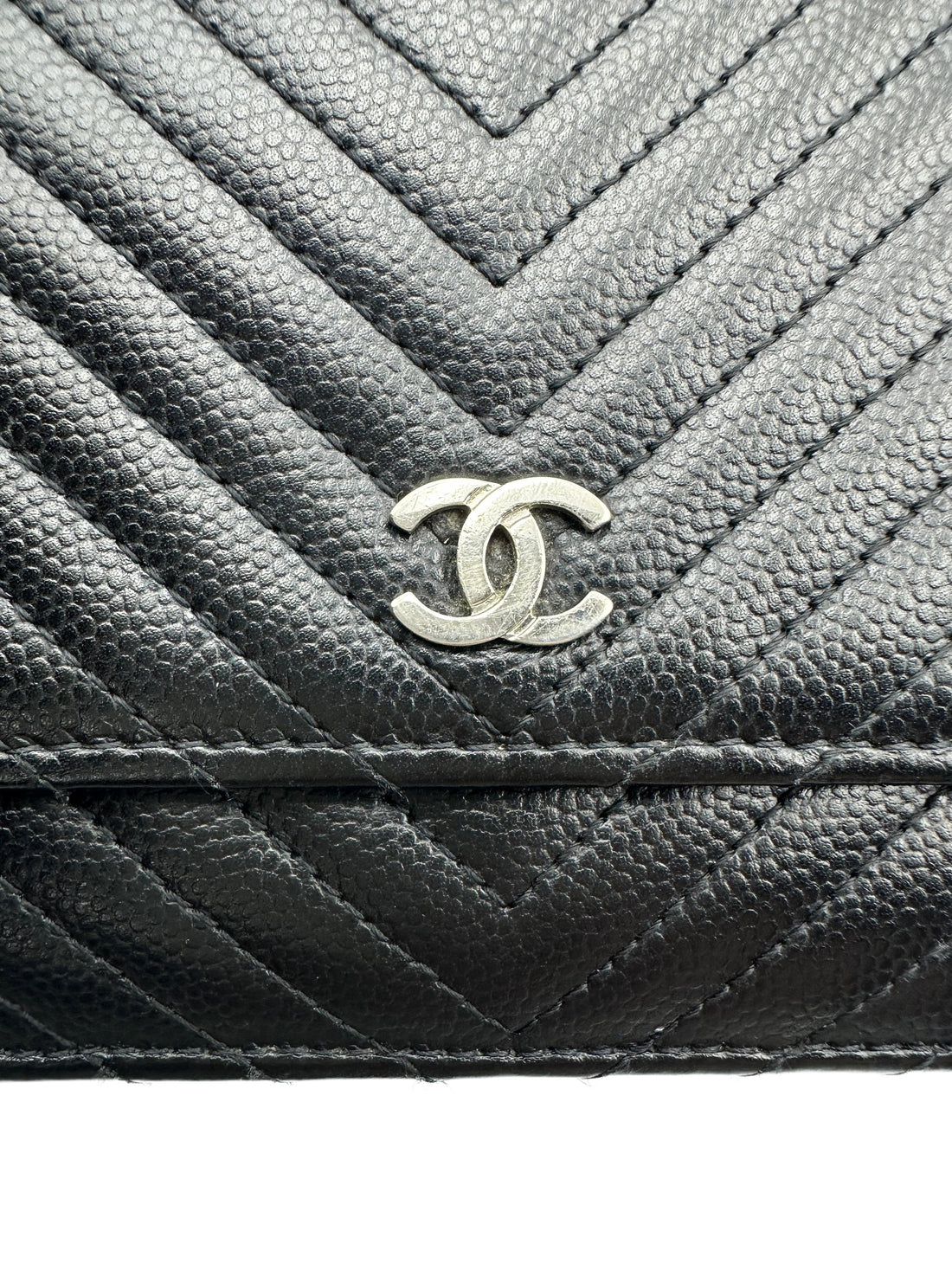 Caviar Chevron Wallet On Chain WOC Black(22***79) CC594