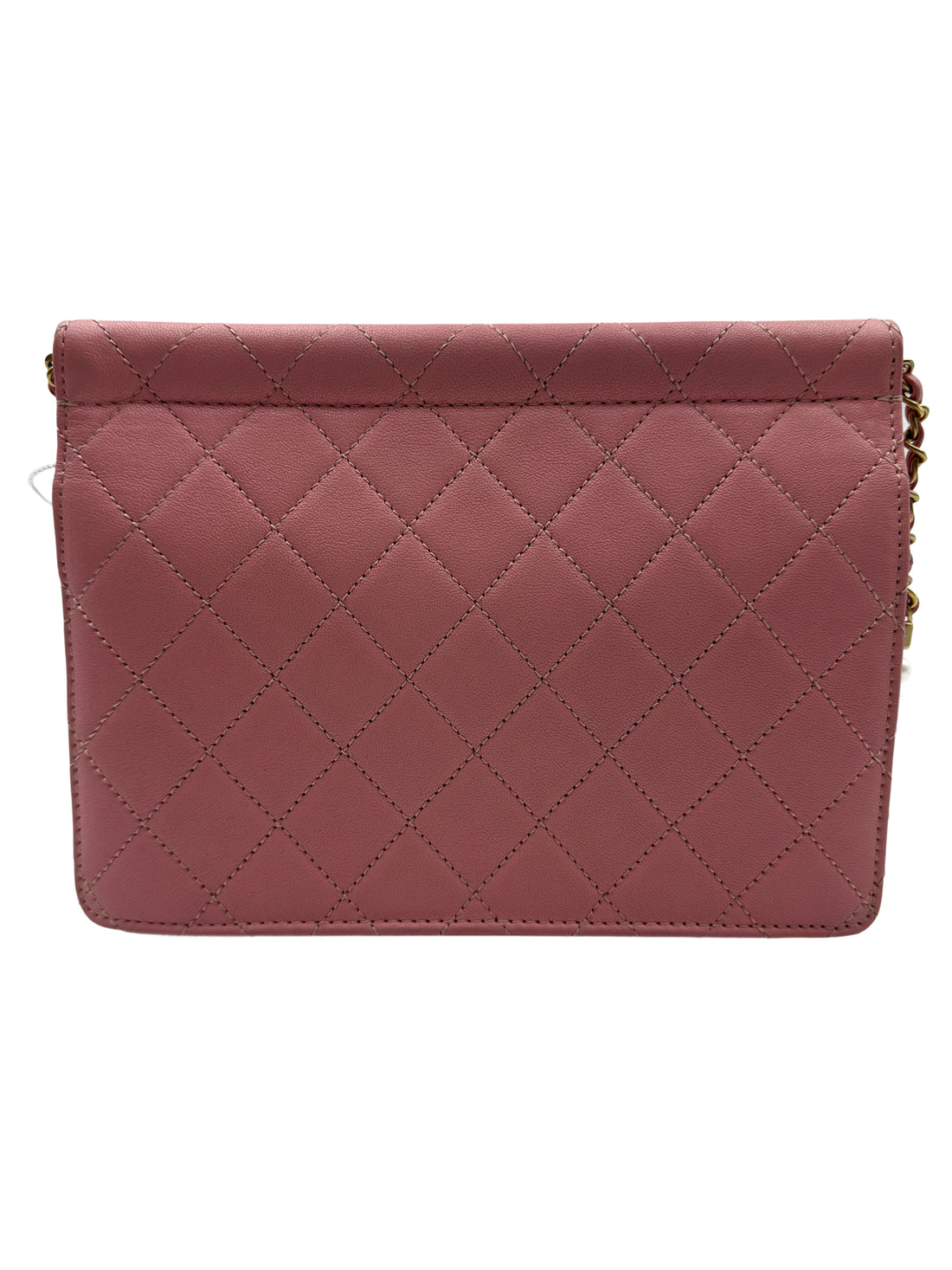 Chanel Quilted Calfskin Pearl Chain Flap Pink (27***80) CC601
