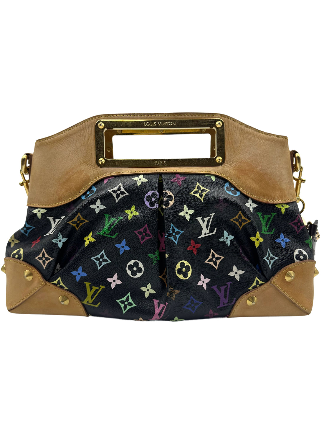 Louis Vuitton Murakami Monogram Shoulder Handbag Black LV1164