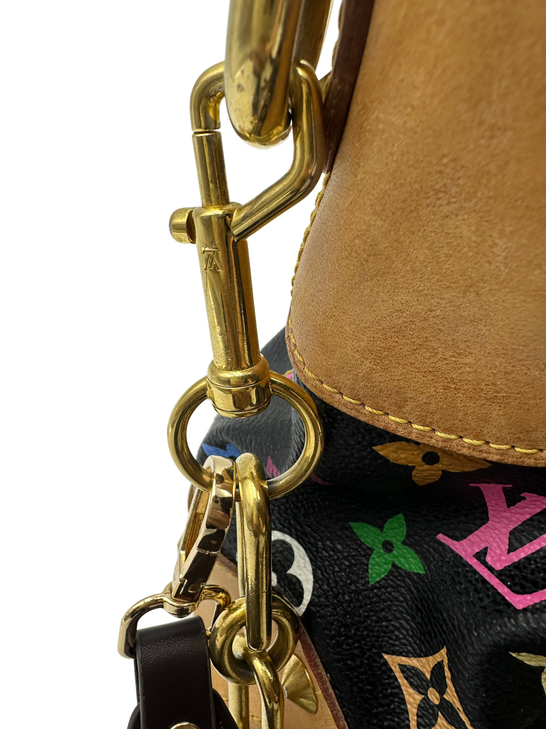 Louis Vuitton Murakami Monogram Shoulder Handbag Black LV1164