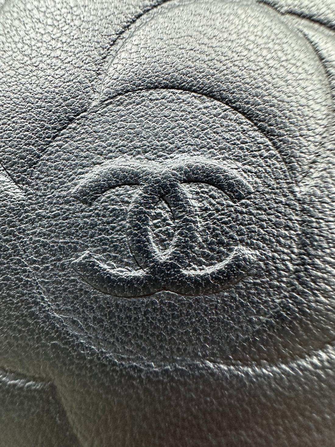 Chanel Camellia Long Zipped Wallet in Black Lambskin with Silver Hardware CC595