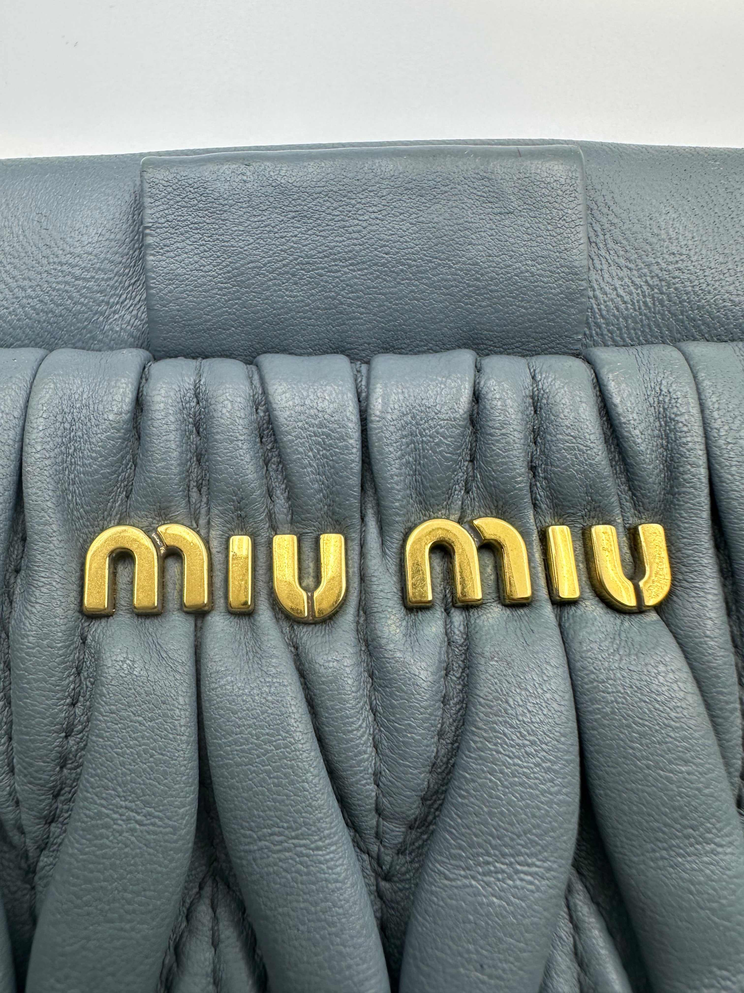 Miu Miu Nube Grey Nappa Matelasse Clutch MM13