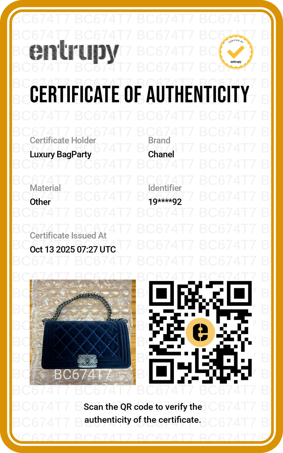 Chanel Stitch Quilted Velvet Medium Flap Boy Blue (19***92) CC593