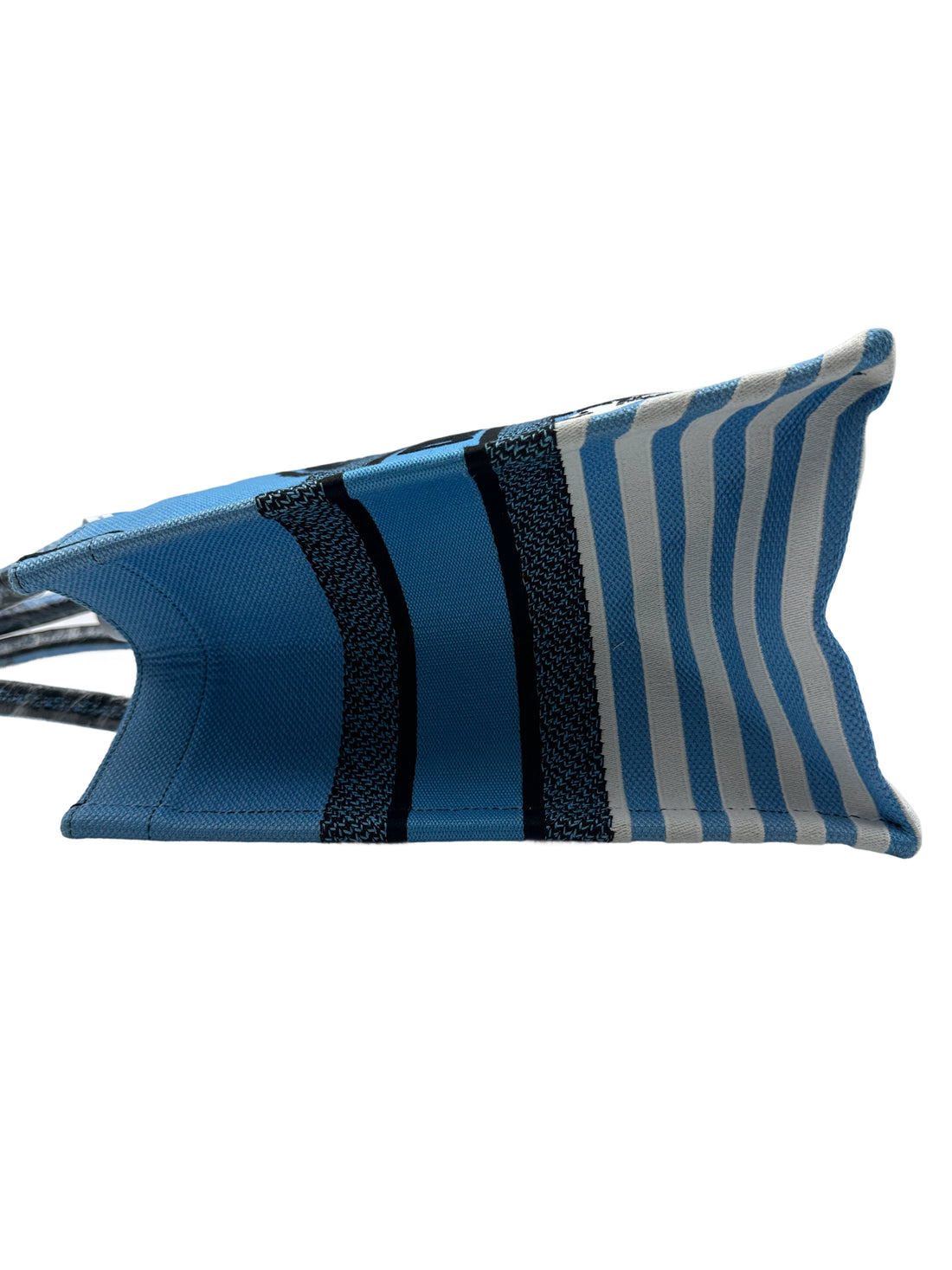 Christian Dior Zebra Embroidery Medium Booktote Blue DR239
