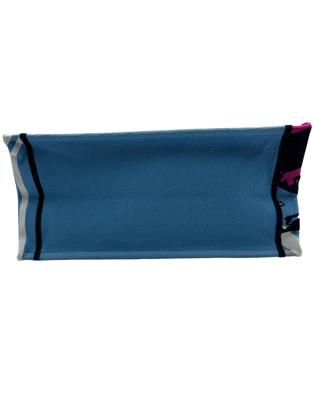 Christian Dior Zebra Embroidery Medium Booktote Blue DR239