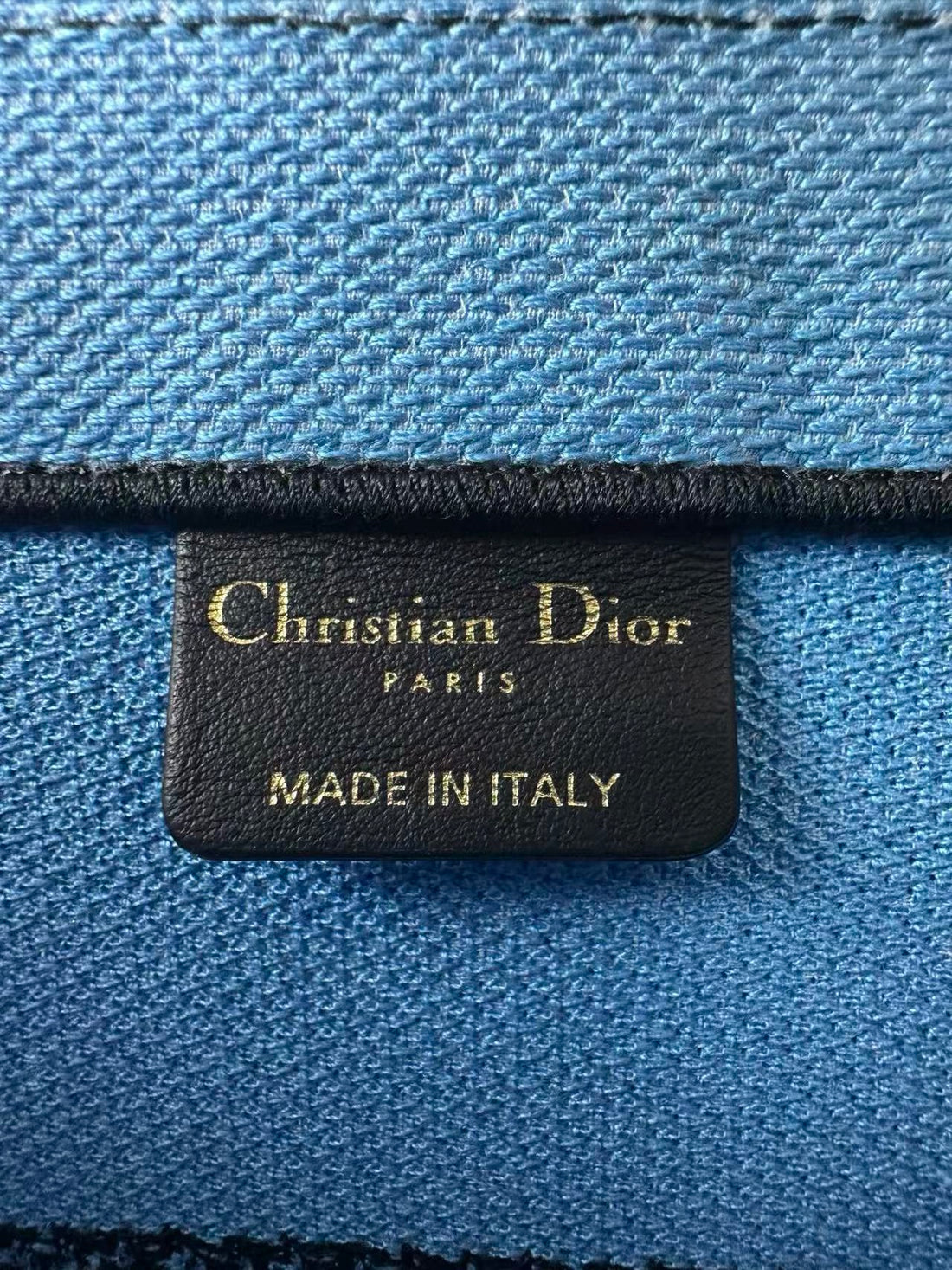 Christian Dior Zebra Embroidery Medium Booktote Blue DR239