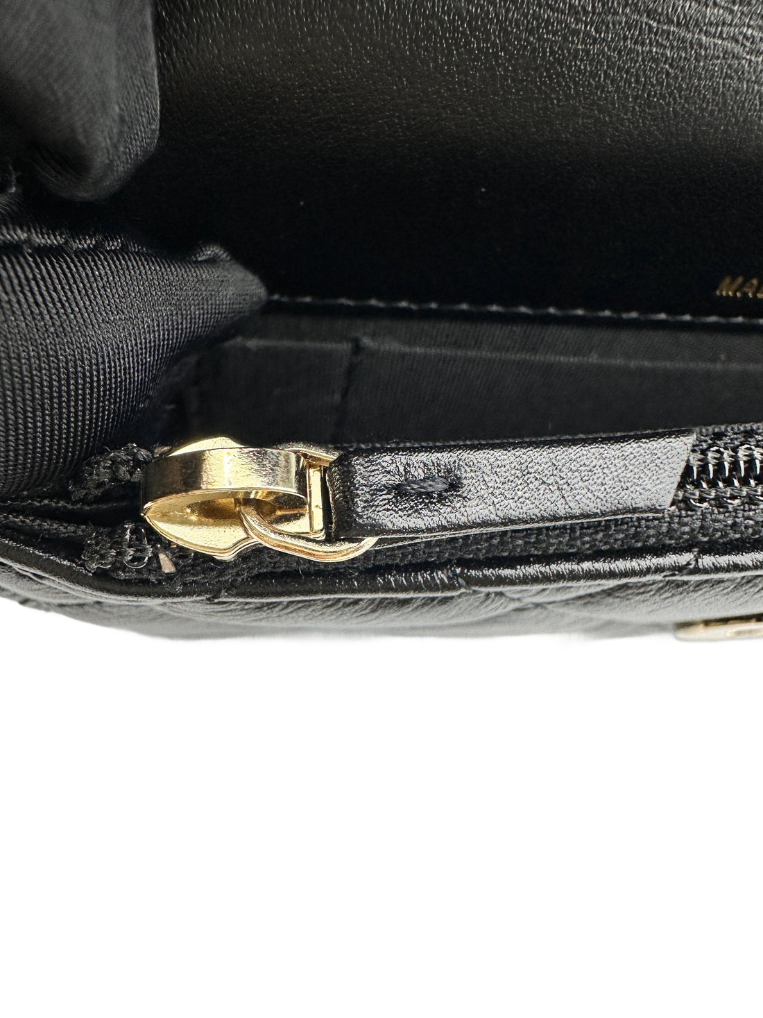 Chanel Quilted Lambskin Wallet on Pearl Chain Black (30***84) CC624