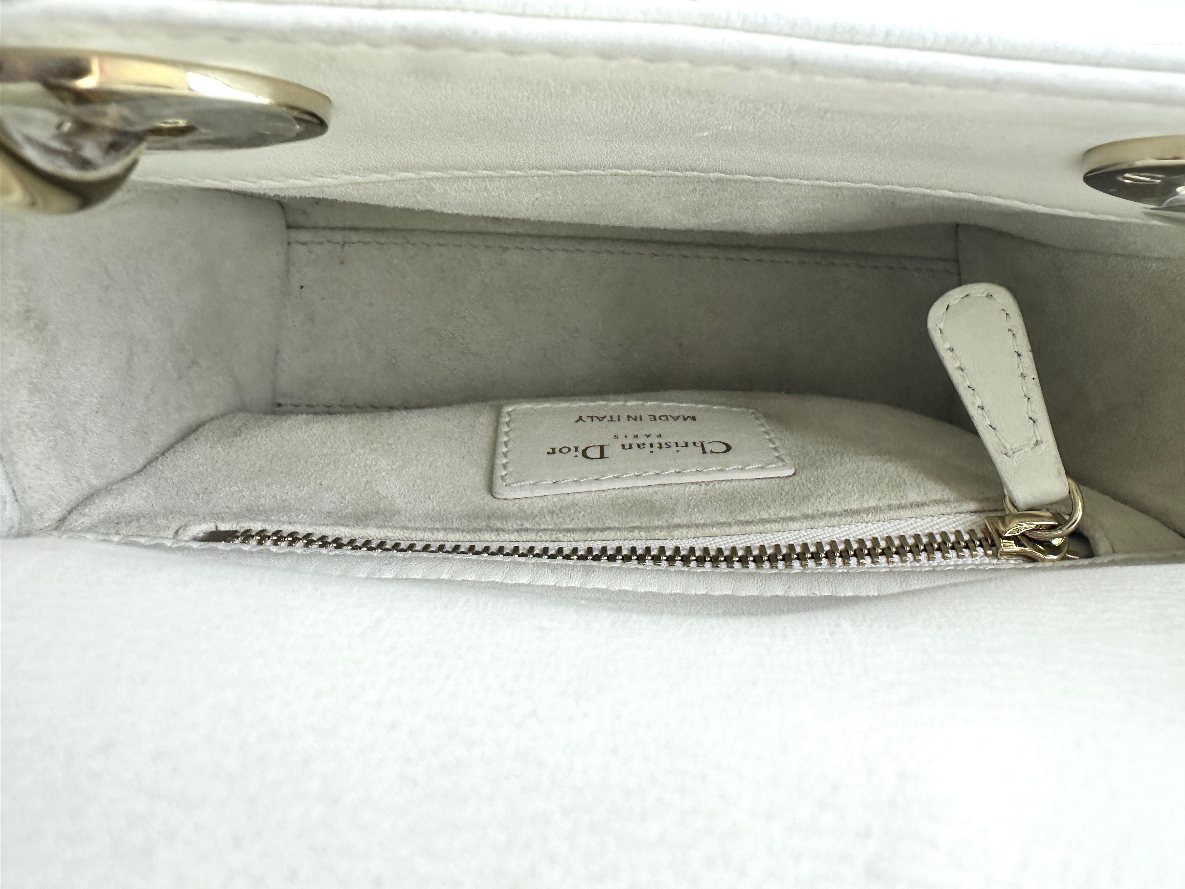 Christian Dior Lady Dior Small Clover Embroidered White DR258